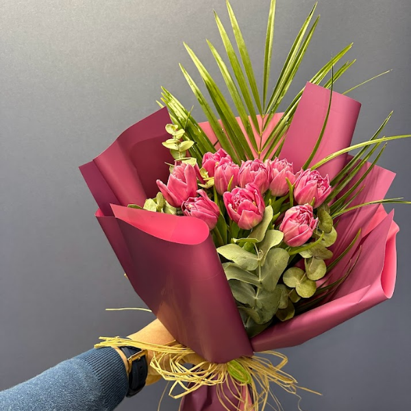  Burdur Çiçek Gönder Pink Tulip Bouquet Lale