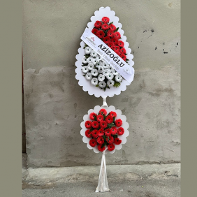  Burdur Çiçek Siparişi Yapay Çiçekli Çift Katlı Çelenk